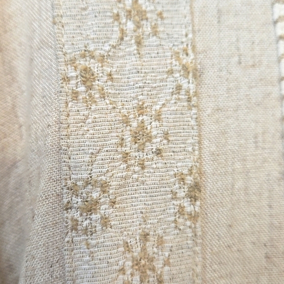 Benjamin A, Tunic, Blouse, Natural, Cream, Buttons, Side Slits, Tie Back, Sz 18 - Picture 12 of 17